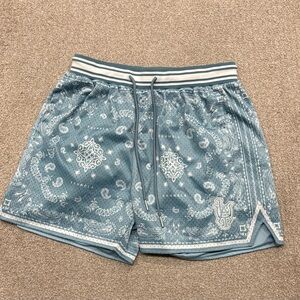 YoungLA Blue and White Athletic Shorts